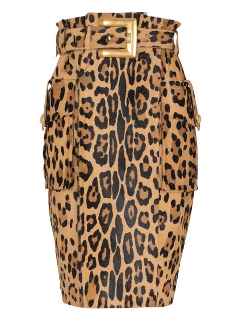 Balmain leopard-print skirt - Neutrals - zdjęcie produktu nr 1