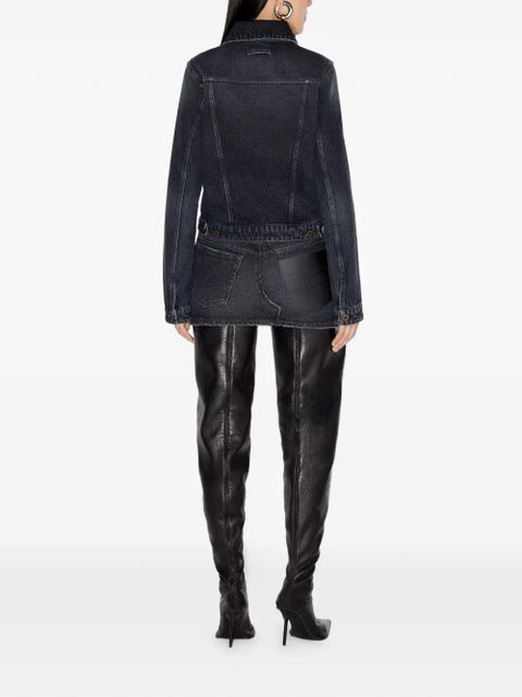 Jean Paul Gaultier Haute Jeanerie leather-pocket denim jacket - Black