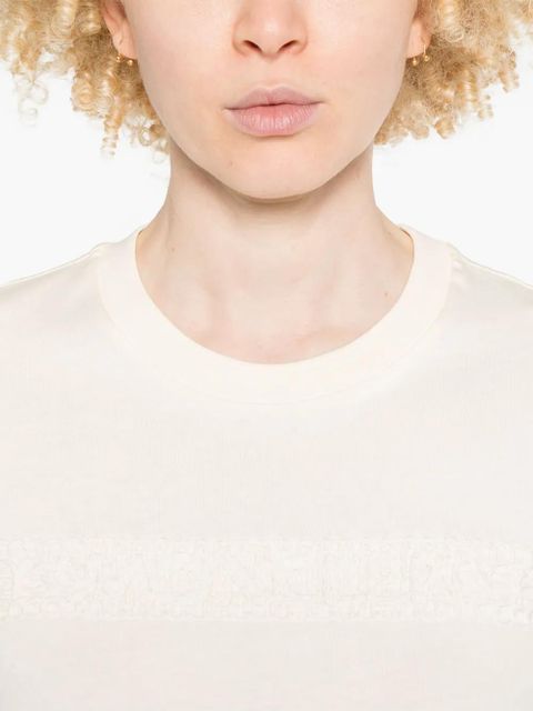 Moncler embroidered-logo cotton T-shirt - Neutrals