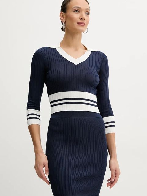 Guess sweter SYDNEY damski kolor granatowy lekki W5GR46 Z3L10 - zdjęcie produktu nr 1