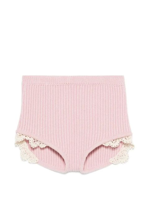 Magda Butrym lace-trim knitted shorts - Pink - zdjęcie produktu nr 1