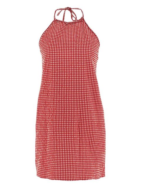 Hunza G halterneck gingham mini dress - Red - zdjęcie produktu nr 1
