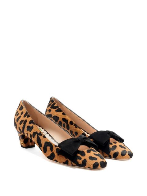 Valentino Garavani suede-trimmed leopard-print calf hair pumps - Neutrals - zdjęcie produktu nr 2