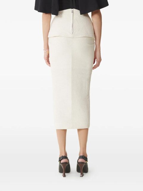 Lanvin ruched-detail midi skirt - Neutrals