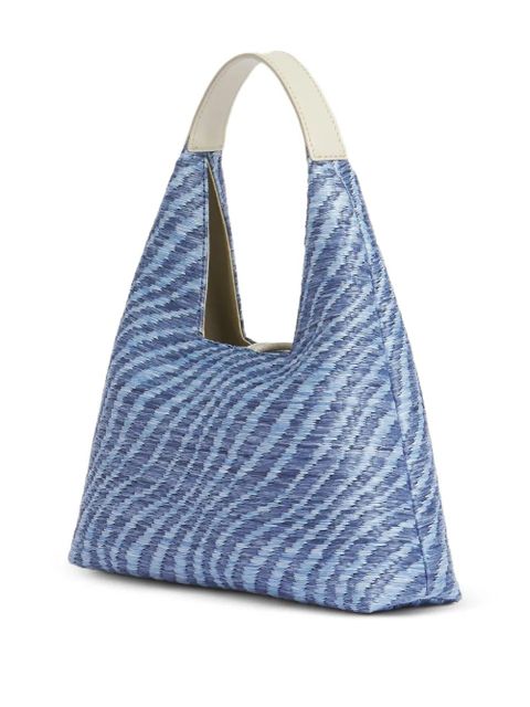 Marni wavy-pattern cabochon-trapeze tote bag - Blue