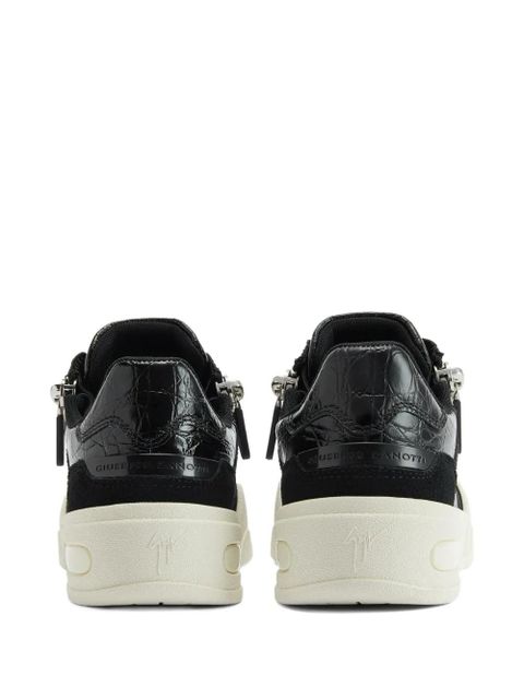 Giuseppe Zanotti crocodile print zip trainers - Black