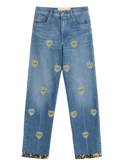 Valentino Garavani heart-embossed jeans - Blue - zdjęcie produktu nr 1