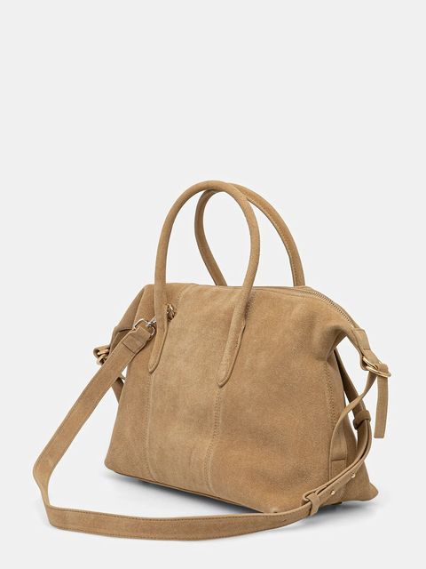 Patrizia Pepe torebka zamszowa kolor beżowy 2B0145 L152