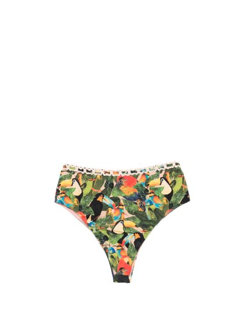 FARM Rio bird leaves high-waist bikini bottoms - Green - zdjęcie produktu nr 2