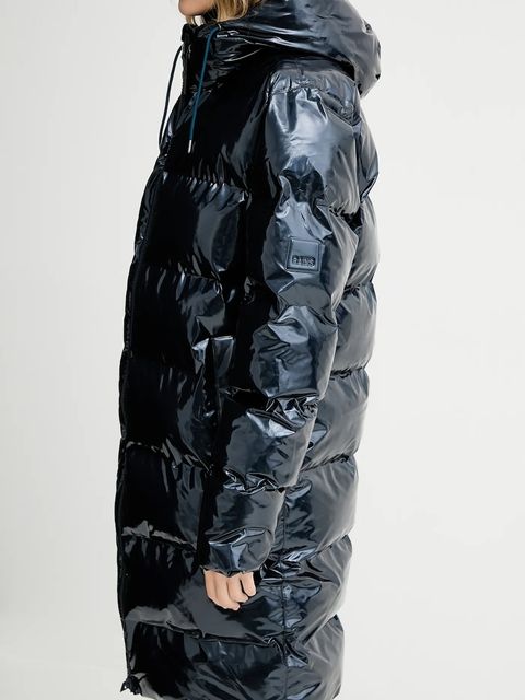 Rains kurtka 15130 Alta Longer Puffer Jacket kolor granatowy zimowa 15130
