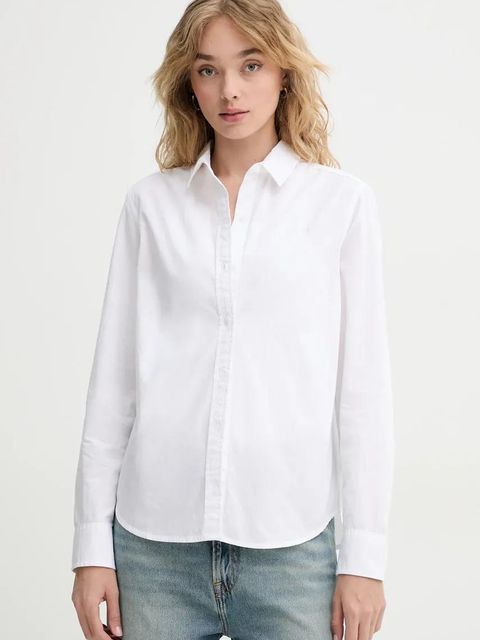 Levi's koszula bawełniana THE CLASSIC BW SHIRT damska kolor biały regular z kołnierzykiem klasycznym 34574 - zdjęcie produktu nr 1
