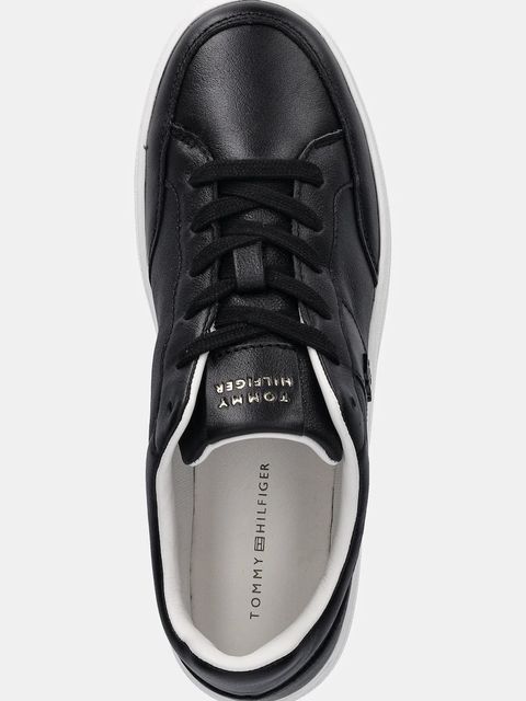 Tommy Hilfiger sneakersy skórzane TH HERITAGE COURT SNEAKER LTR damskie kolor czarny FW0FW09028