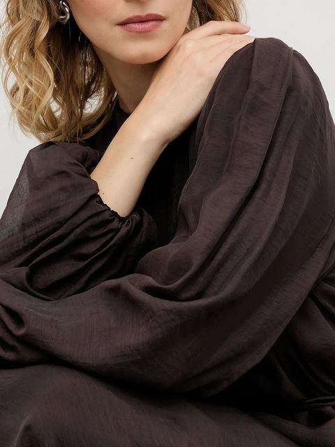 Answear.LAB sukienka kolor brązowy maxi oversize