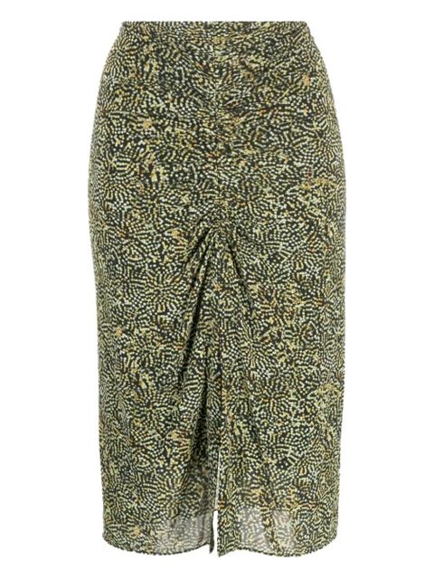 ISABEL MARANT ruched-front patterned midi skirt - Green - zdjęcie produktu nr 1