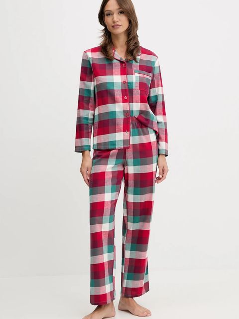 United Colors of Benetton piżama bawełniana damska kolor bordowy bawełniana 40EP3P00W - zdjęcie produktu nr 1