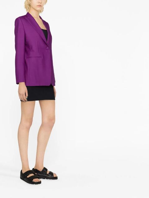 Max Mara single-breasted virgin wool-blend blazer - Purple