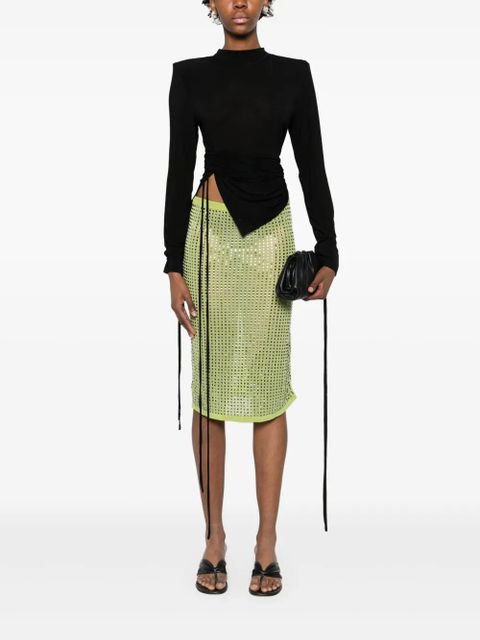 Christopher Esber crystal-embellished midi skirt - Green