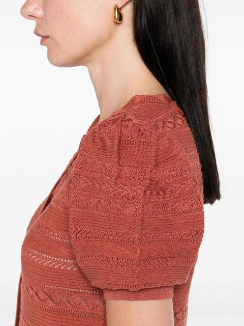 Ba&Sh Vinat puff-sleeve cardigan - Brown