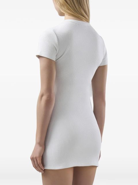 GCDS logo-embroidered mini dress - White