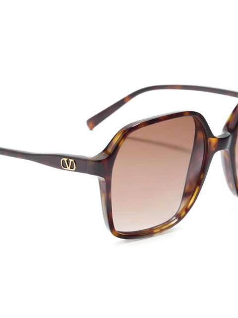 VALENTINO GARAVANI EYEWEAR rectangular acetate sunglasses - Brown