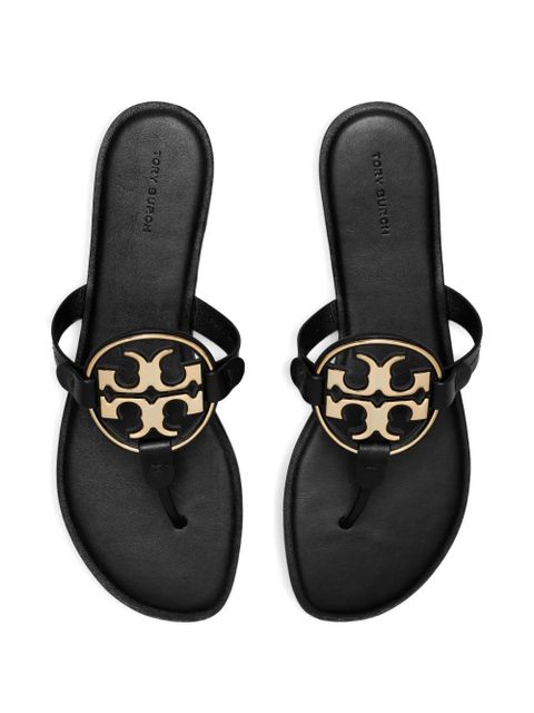 Tory Burch Miller logo thong sandals - Black
