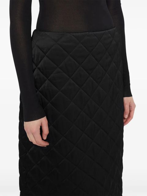 Jil Sander A-line quilted midi skirt - Black