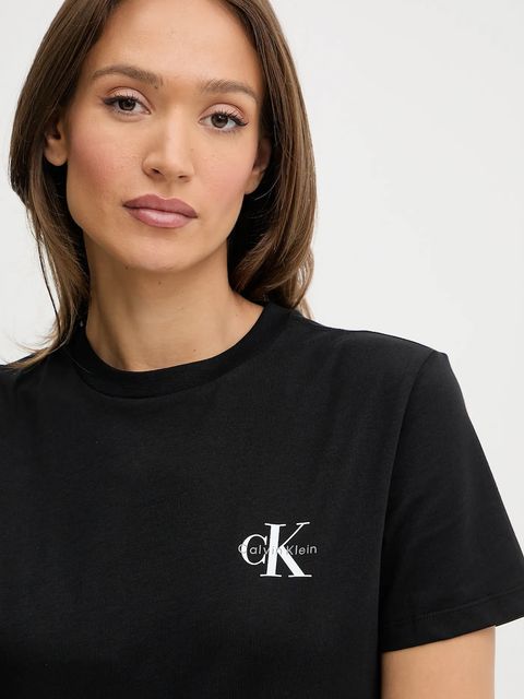 Calvin Klein Jeans t-shirt bawełniany damski kolor czarny LV047C905G