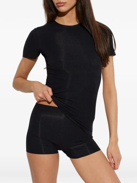 MM6 Maison Margiela shimmer-effect short-sleeve T-shirt - Black - zdjęcie produktu nr 2