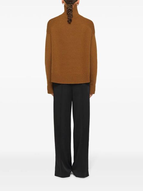 Jil Sander funnel-neck cashmere blend jumper - Brown