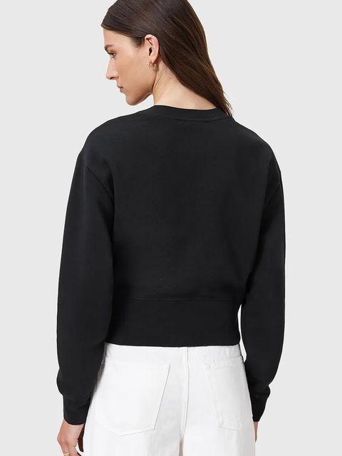 AllSaints bluza bawełniana SEPARO damska kolor czarny z aplikacją W215JC