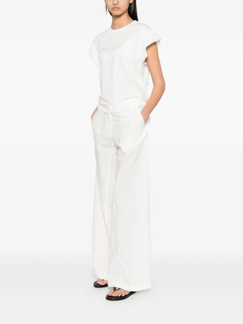 TWINSET logo-embroidered cap-sleeve T-shirt - White - zdjęcie produktu nr 2