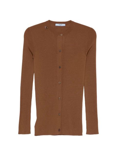 Prada button knitted cardigan - Brown - zdjęcie produktu nr 1
