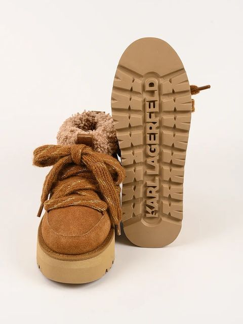 Karl Lagerfeld śniegowce SKYLAR kolor brązowy KL48632