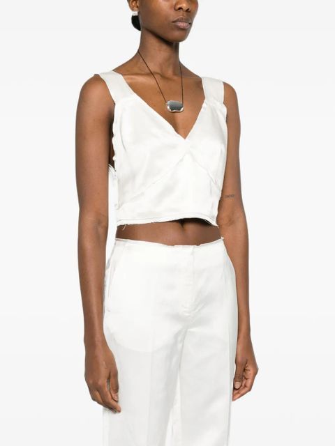 TOTEME satin cropped vest - White