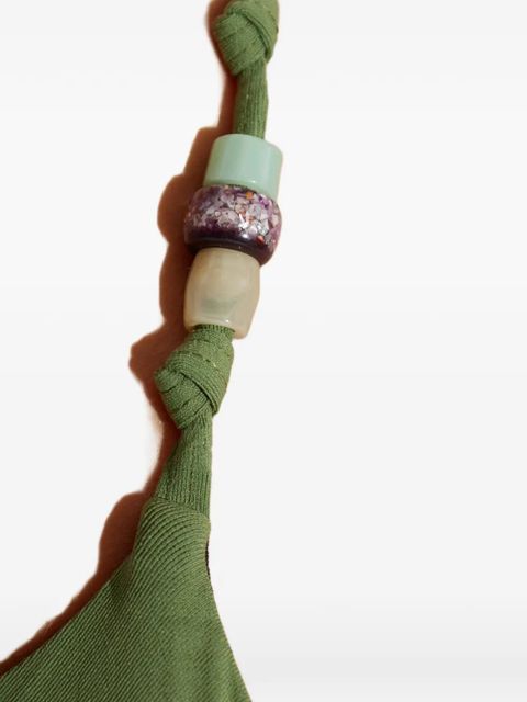 Bond-eye Mika beaded reversible bikini top - Black