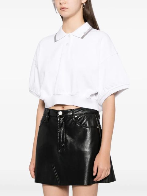 Alexander Wang logo-collar polo shirt - White