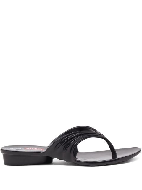 Diesel x Melissa pleated thong sandals - Black - zdjęcie produktu nr 1