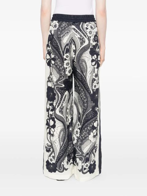 ALEMAIS floral-print linen trousers - Neutrals