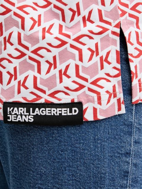 Karl Lagerfeld Jeans t-shirt bawełniany damski kolor różowy A2W17029