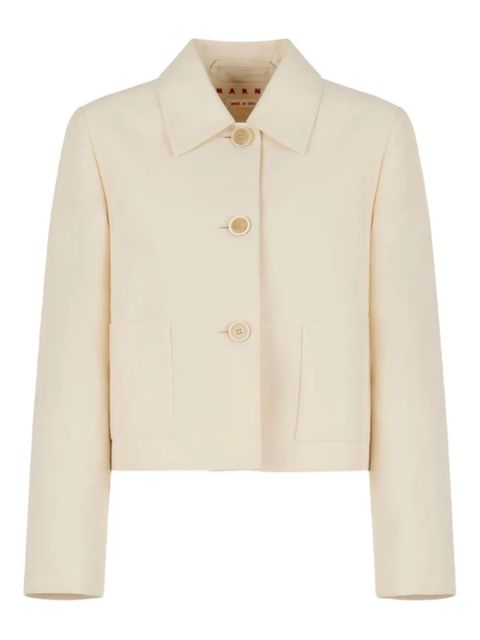 Marni cotton cropped jacket - White - zdjęcie produktu nr 1