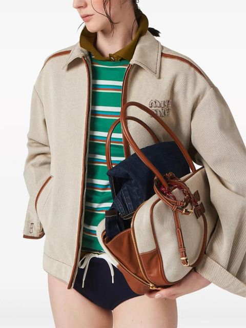 Miu Miu jacquard canvas blouson jacket - Neutrals