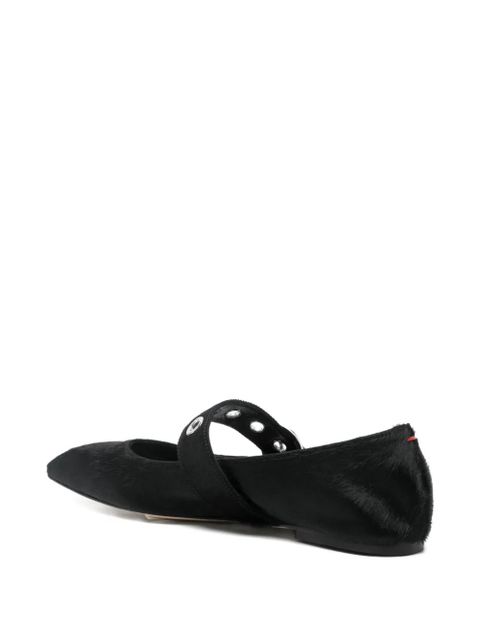 Aeyde Uma eyelet ponyhair fst pumps - Black