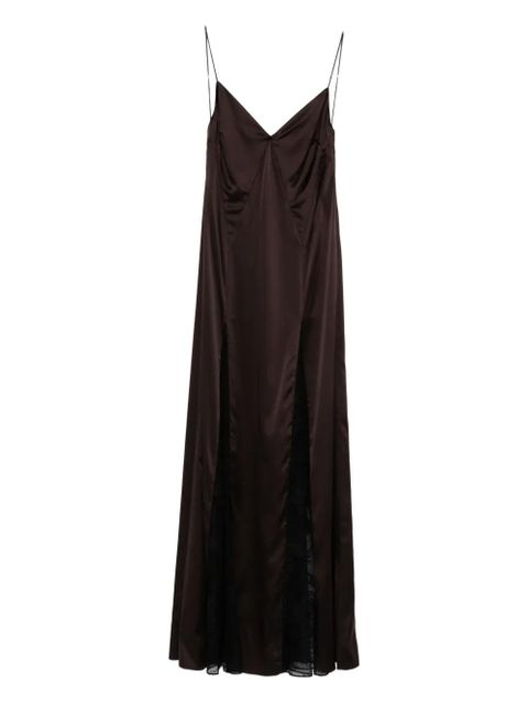 STAUD Trinity lace-insert maxi dress - Brown - zdjęcie produktu nr 1