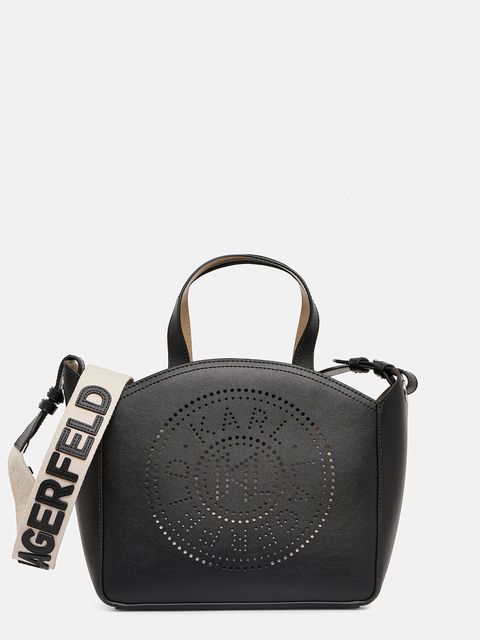 Karl Lagerfeld torebka skórzana K/CIRCLE kolor czarny A1W30058 - zdjęcie produktu nr 1