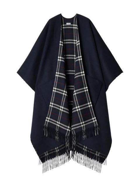 Burberry Check-pattern reversible cape - Blue - zdjęcie produktu nr 1