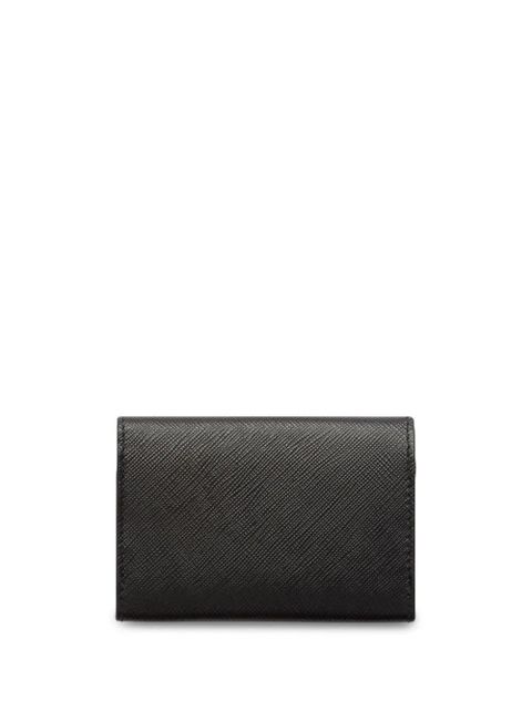 Prada triangle-logo leather cardholder - Black - zdjęcie produktu nr 2