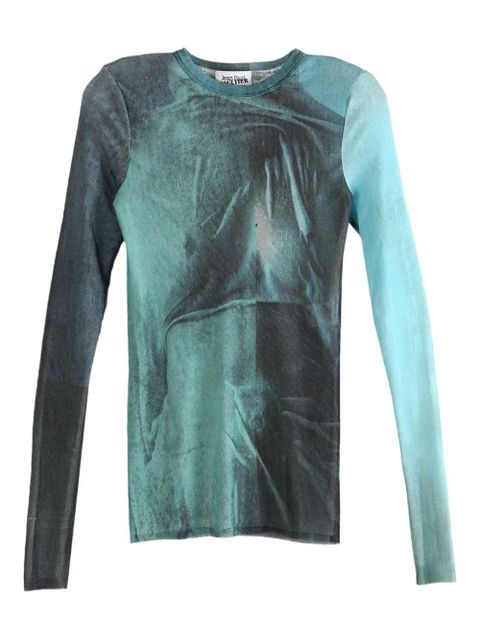 Jean Paul Gaultier abstract-print long-sleeve T-shirt - Blue - zdjęcie produktu nr 1