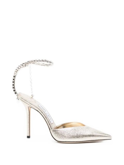 Jimmy Choo Saeda crystal-embellished pumps - Gold - zdjęcie produktu nr 1