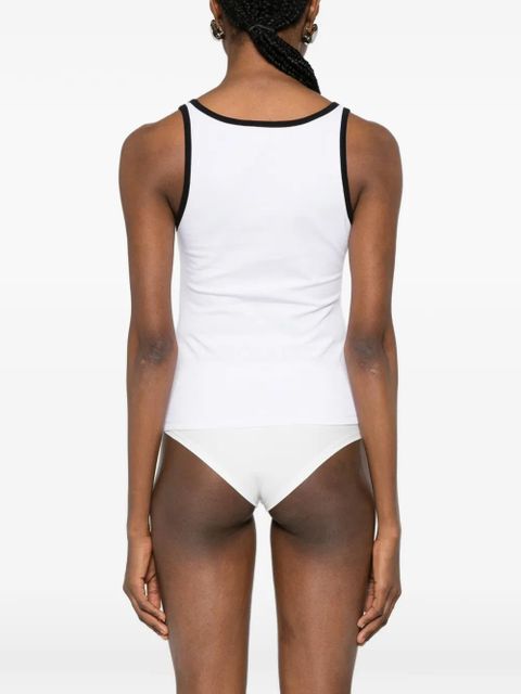 GCDS logo-print contrast-trim tank top - White
