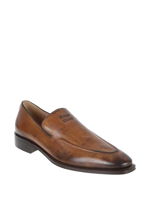Miu Miu logo leather loafers - Brown - zdjęcie produktu nr 2